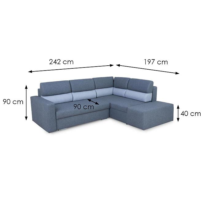 Ecksofa Kenya P Solid 99 + Solid 89