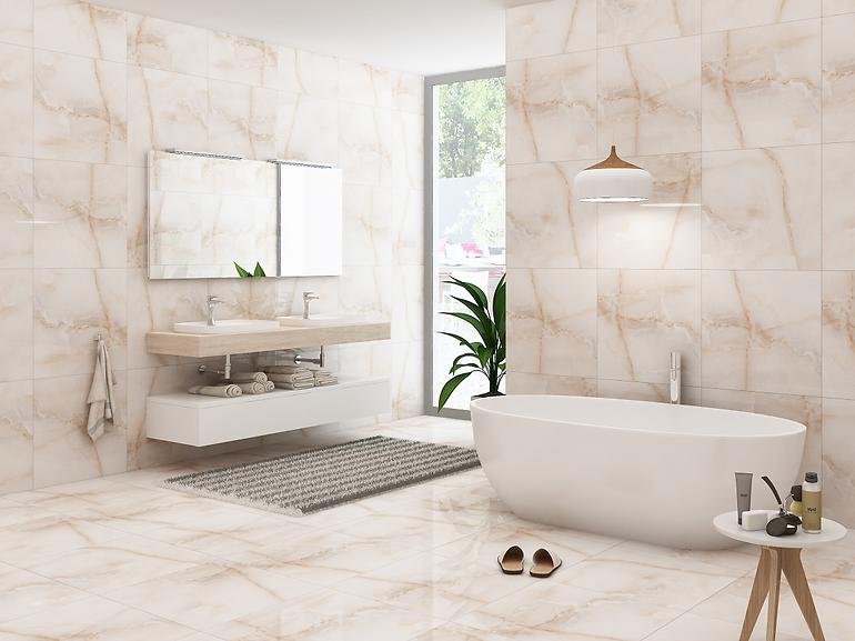 Bodenfliese Aqueries Onyx Beige Carving Rekt 60/60