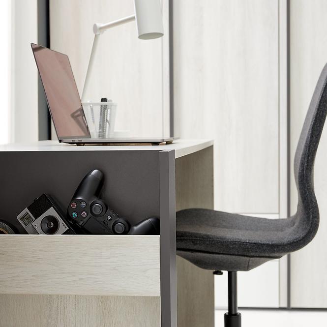 Schreibtisch Remo RM10 Eiche wilton/weiß/Anthrazit