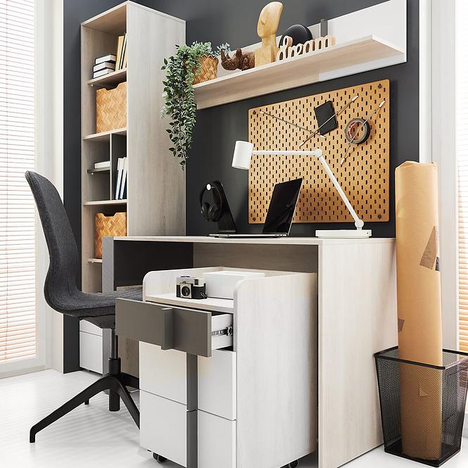 Schreibtisch Remo RM10 Eiche wilton/weiß/Anthrazit