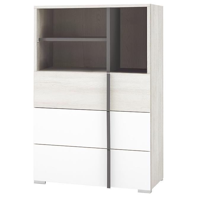 Kommode Remo RM7 Eiche wilton/weiß/Anthrazit
