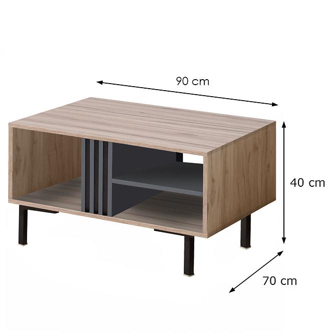 Couchtisch AL14 Eiche estana helle/Anthrazit