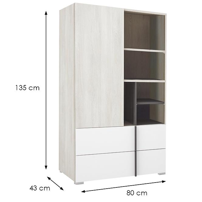 Regal Remo RM6 Eiche wilton/weiß/Anthrazit