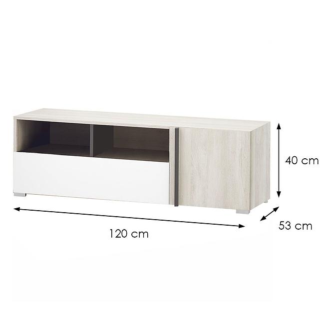 Tv Tisch Remo RM12 Eiche wilton/weiß/Anthrazit