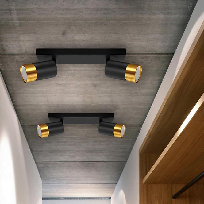 Lampe PUZON SPT GU10 2L BLACK/GOLD 04125 LS2,4