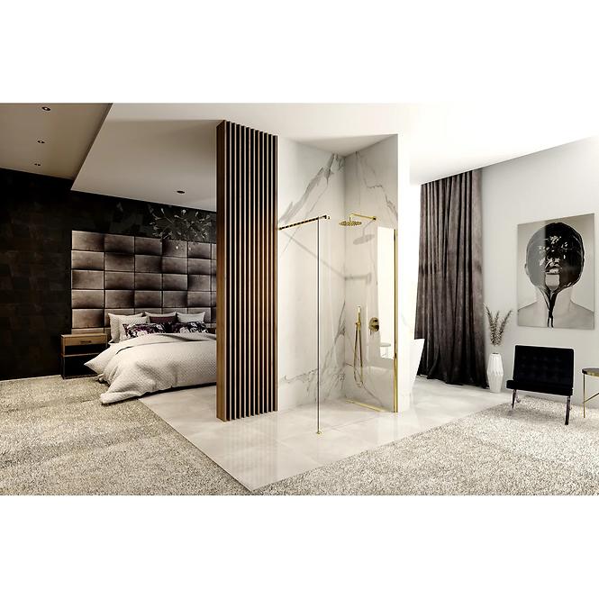 Duschwand Walk-in Aero Gold 80x195