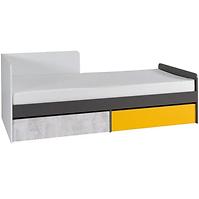 Bett Bruno 90cm Grau/Weiß/Gelb