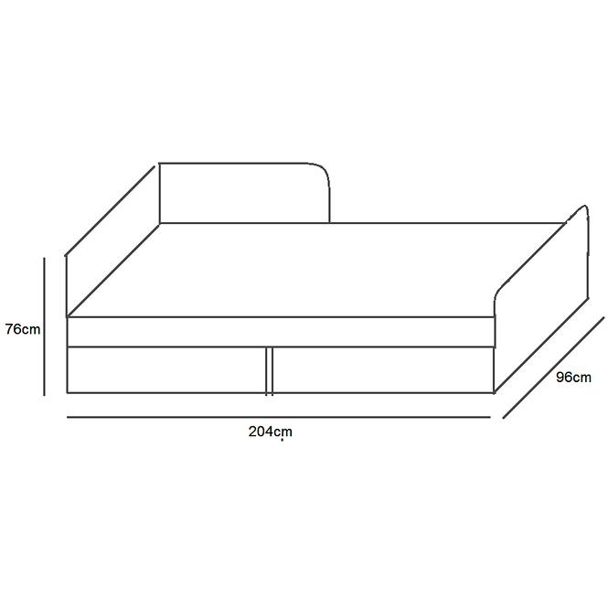 Bett Bruno 90cm Grau/Weiß/Gelb