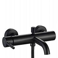 Badewanne-Armatur mit Duschset Rea Lungo Schwarz