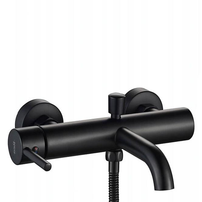 Badewanne-Armatur mit Duschset Rea Lungo Schwarz