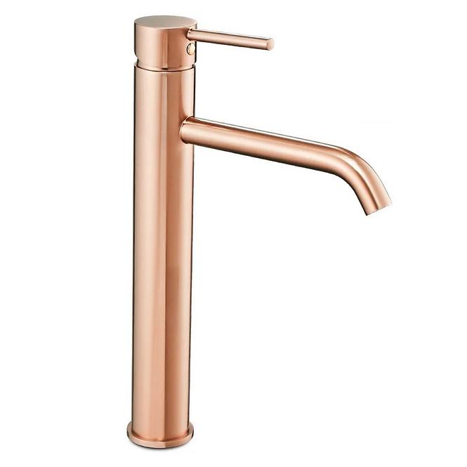 Badewanne-Armatur mit Duschset Rea Lungo Rosé-Gold