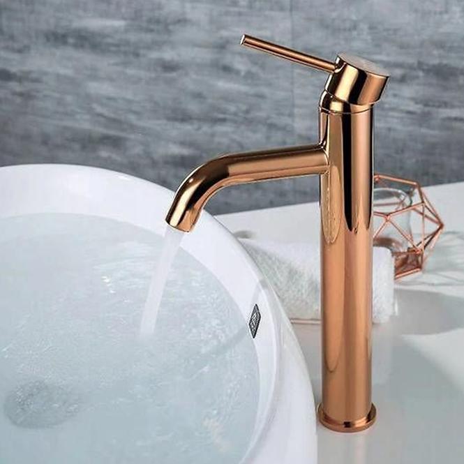 Badewanne-Armatur mit Duschset Rea Lungo Rosé-Gold