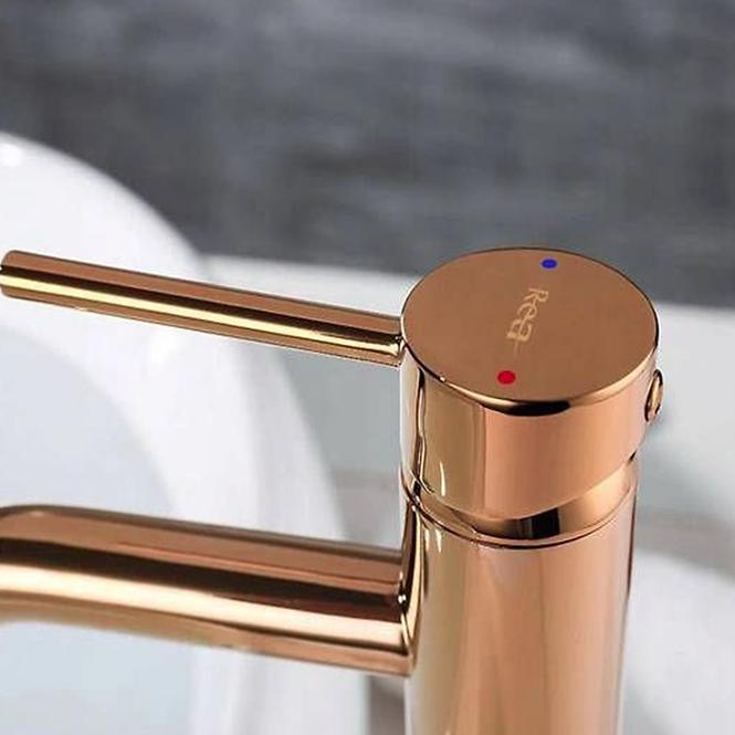 Badewanne-Armatur mit Duschset Rea Lungo Rosé-Gold