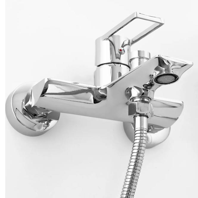 Badewanne-Armatur mit Duschset Rea Flip Chrom