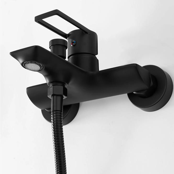 Badewanne-Armatur mit Duschsetm Rea Flip Schwarz