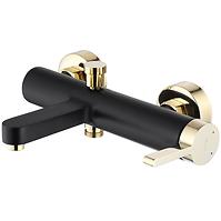 Badewanne-Armatur mit Duschset Rea Polo Schwarz/Gold