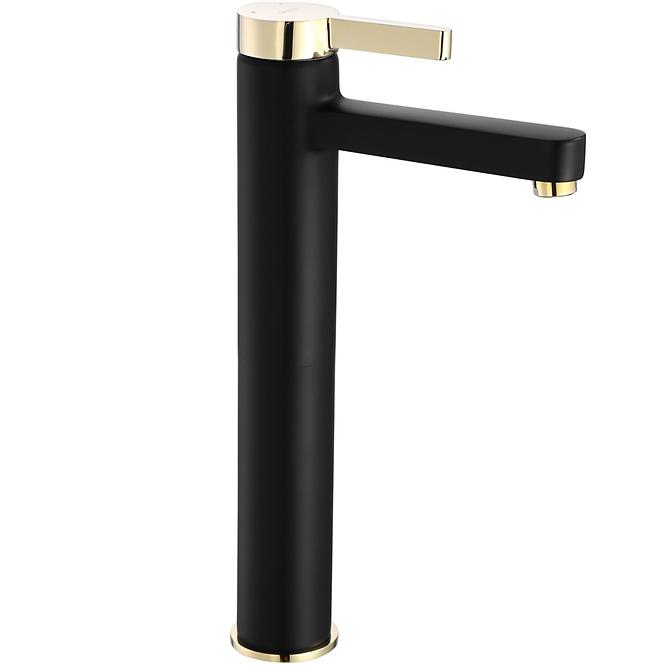 Waschbecken-Armatur hoch Rea Polo Schwarz/Gold