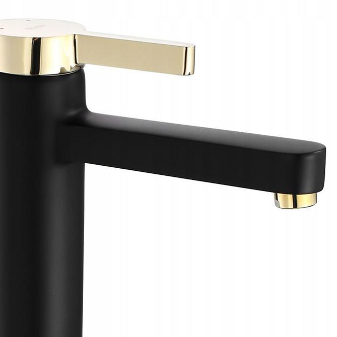 Waschbecken-Armatur hoch Rea Polo Schwarz/Gold