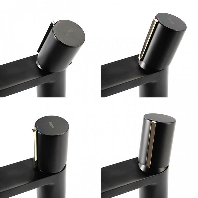 Waschbecken-Armatur hoch Rea Icon Schwarz/Gold