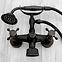 Badewanne-Armatur mit Duschset Rea Retro Schwarz,4