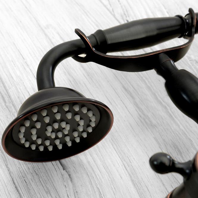 Badewanne-Armatur mit Duschset Rea Retro Schwarz