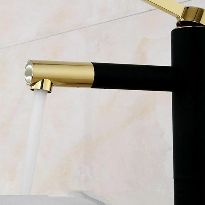 Waschbecken-Armatur hoch Rea Smart Schwarz/Gold