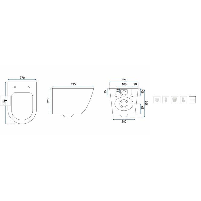 Hängeschüssel Carlo Mini Rimless AIAX SHINY