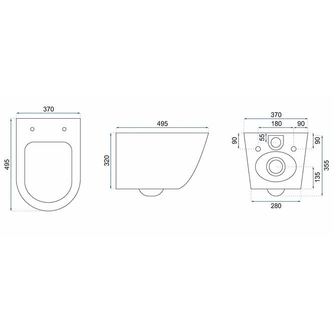 Hängeschüssel Carlo Mini Rimless duroplast