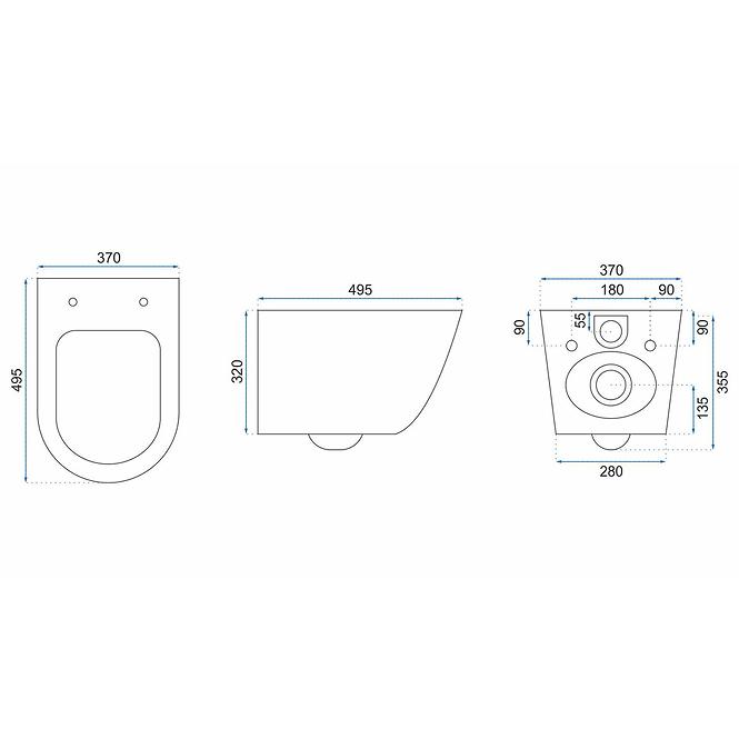 Hängeschüssel Carlo Mini Rimless terazzo