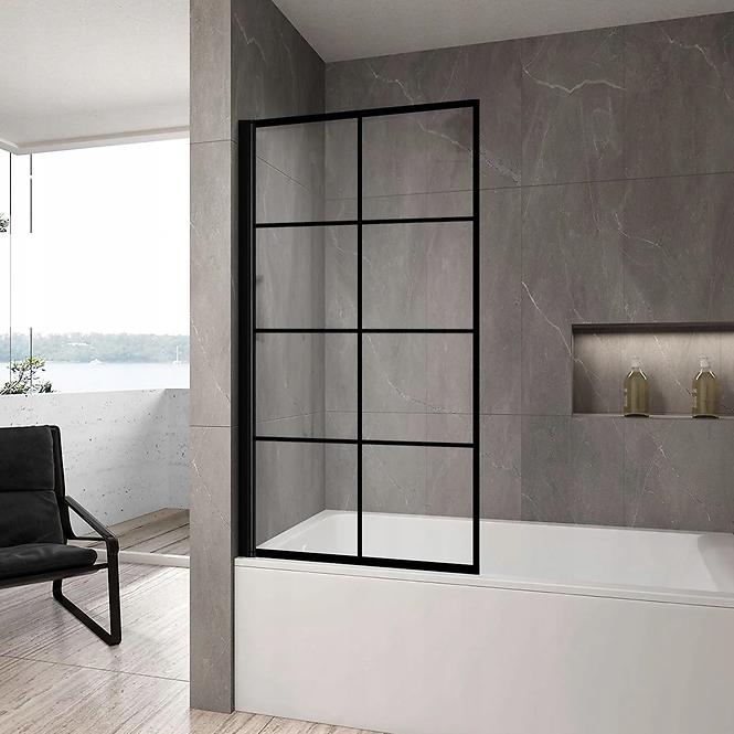 Badewannenfaltwand Lagos-1 Black 80x140