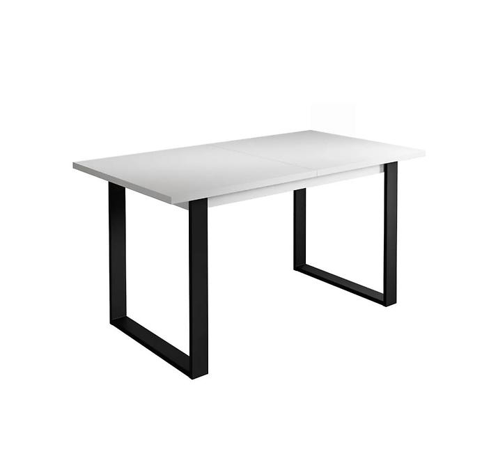 Tisch ST42 150x85+48 weiß beine schwarze Beine