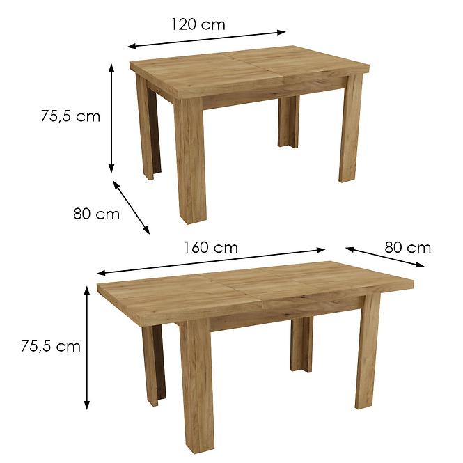 Tisch klein Natural 120x80+40 ribbeck