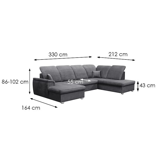 Ecksofa Amsterdam L grau Viton 203