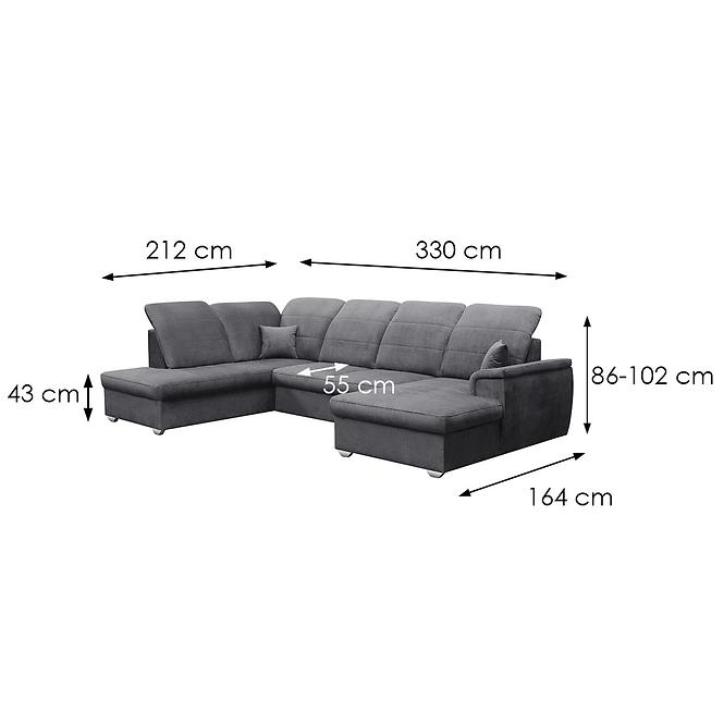 Ecksofa Amsterdam P grau Viton 203