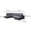 Ecksofa Amsterdam P grau Viton 203,6