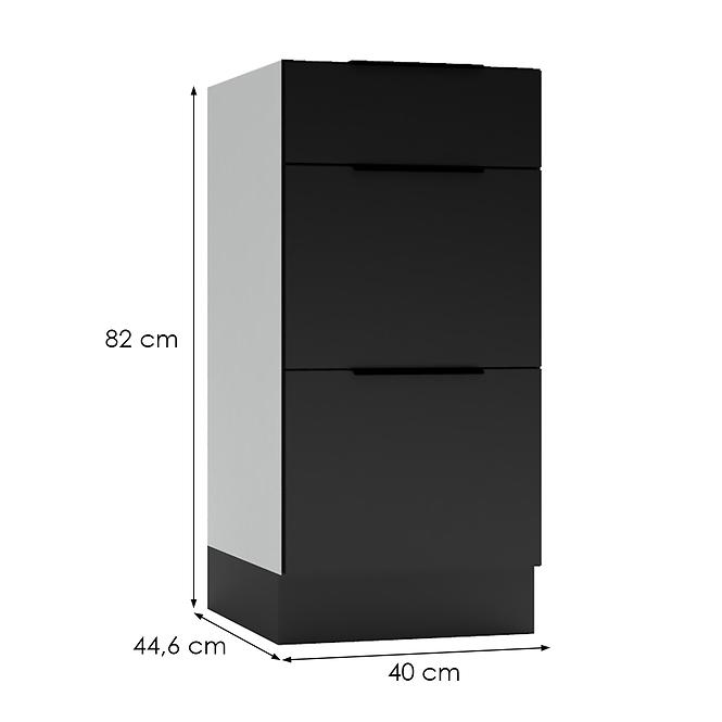 Küchenschrank Mina D40 S/3 schwarz