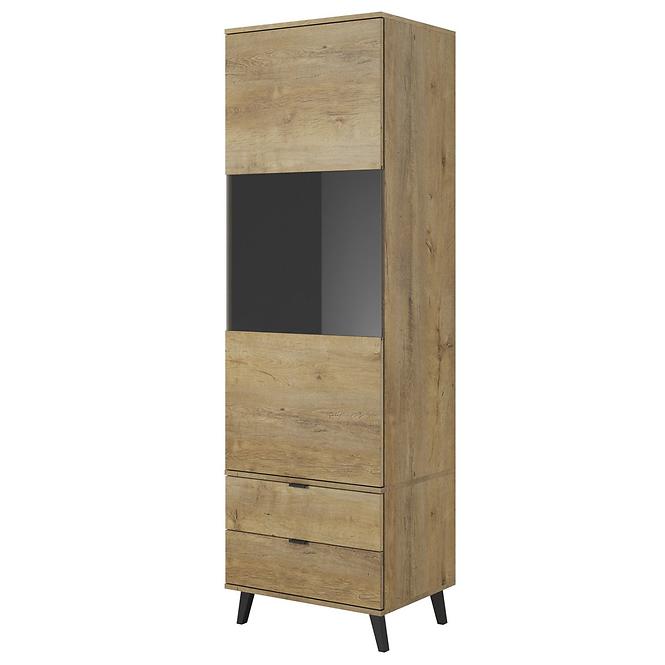 Vitrina Nest w-2 eiche lefkas/schwarz