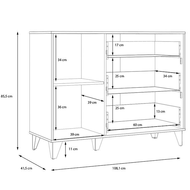 Kommode Liona LYAK221-M688 eiche mauvella /eiche cabezone