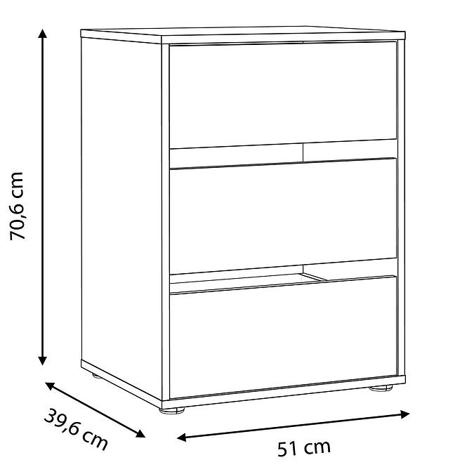 Interne  kommode Liona TWTK23-A06 grau