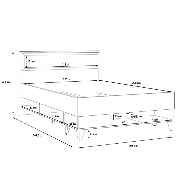 Bett LionaL YAL1122-M687 eiche mauvell /eiche cabezone