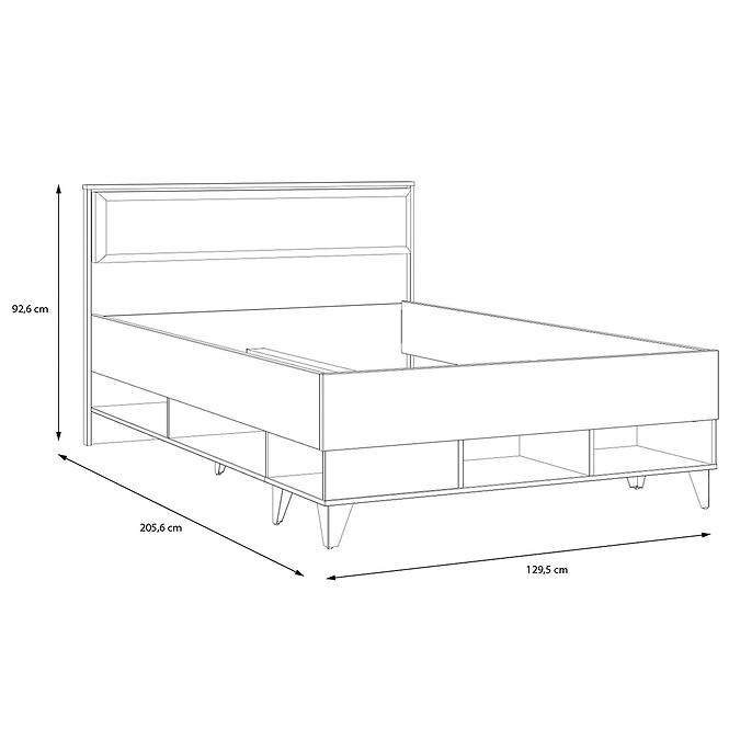 Bett LionaL YAL1122-M687 eiche mauvell /eiche cabezone