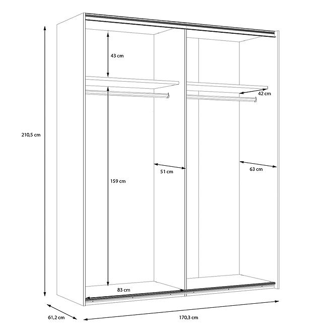 Schrank 170 Liona LYAS82411-M688  eiche mauvella/eiche cabezone