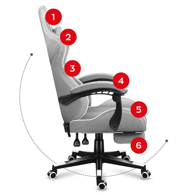 Gaming-Stuhl HZ-Force 4.7 White/Netz