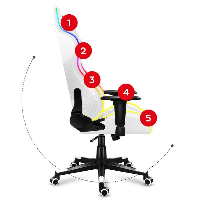 Gaming-Stuhl HZ-Force 6.2 White/RGB