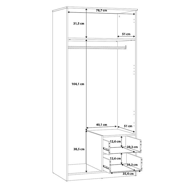Schrank NIKO niks81-d78 eiche artisan