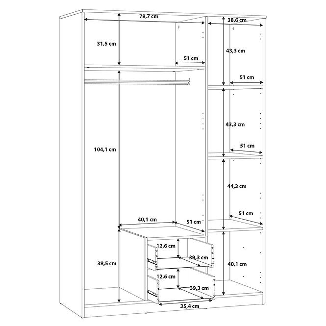 Schrank NIKO niks82-d78 eiche artisan