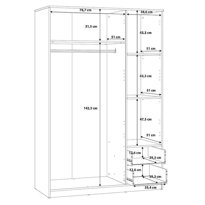 Schrank NIKO niks84-d78 eiche artisan