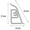 Arbeitsplattenleiste BL 44 3 m 37x24 Aluminium 032,3