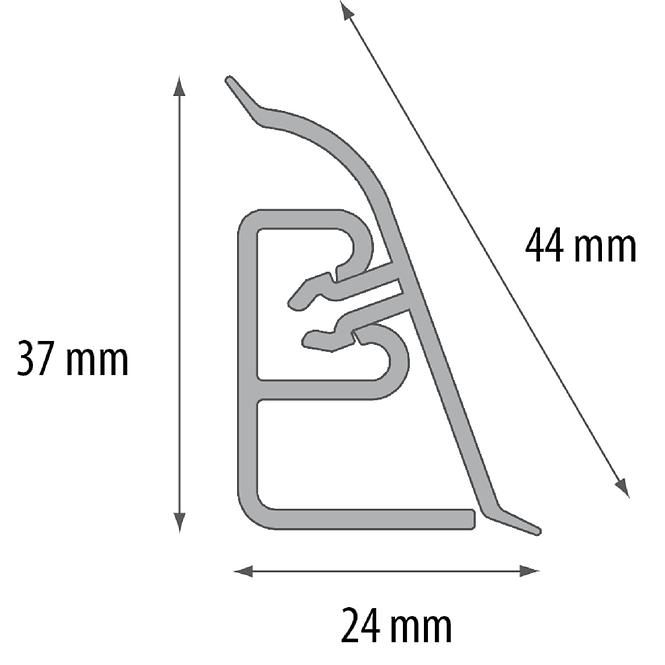 Arbeitsplattenleiste BL 44 3 m 37x24 granit vercelli 105