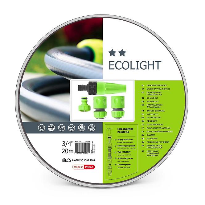 Gartenschlauch Ecolight 3/4 20 MB + Aufsatz 3/4 10-192